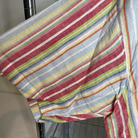 Havana Nine Men's Linen Striped Short Sleeve Button Up Shirt Size XL Preppy - Picture 5 of 15